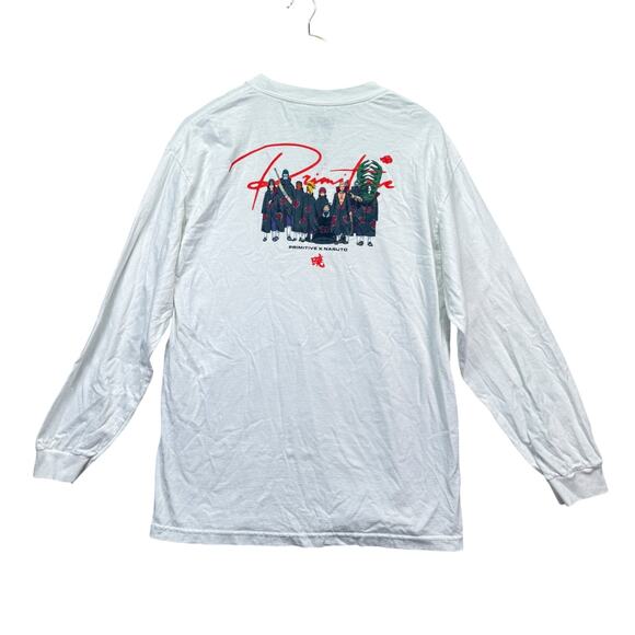 Naruto x Primitive Akatsuki T Shirt Itachi Sasuke L/S Gang Crew Anime Tee L - Picture 2 of 5